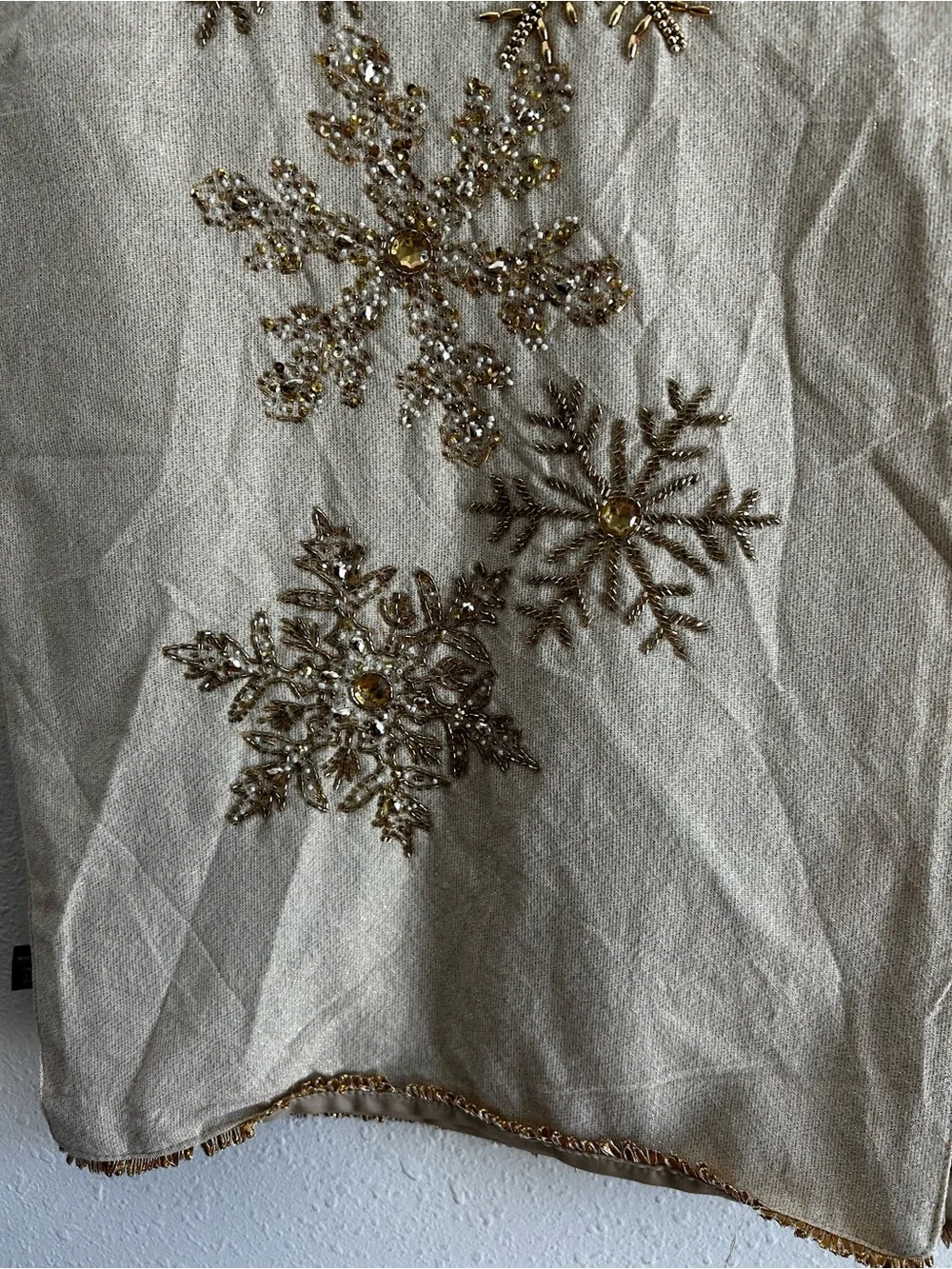 Tahari Gold Beaded Table Runner Glam Christmas Holiday NYE Party 16